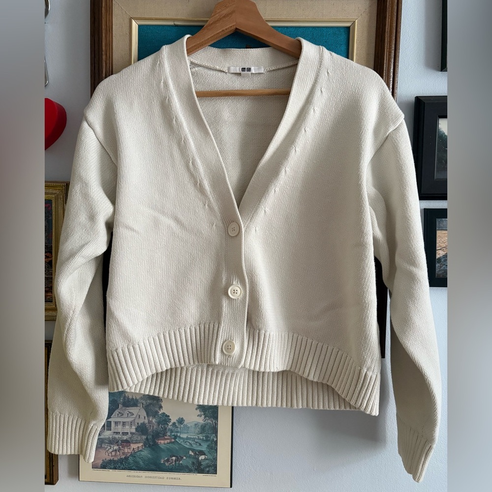 Uniqlo Off-White Cardigan Sweater